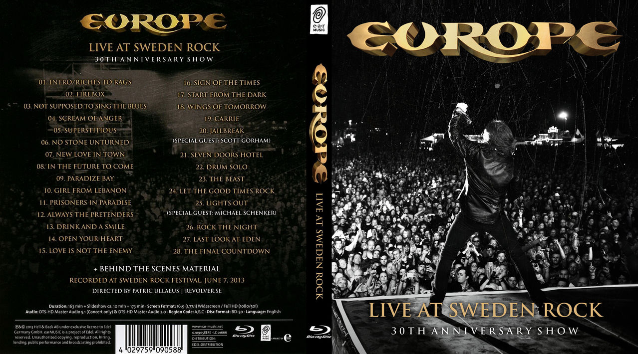 Europe  Live at Sweden Rock; 30th Anniversary : Front + Back